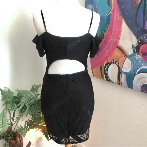 Guess Black Lace Cut Out Party Dress - Picture 3 of 11